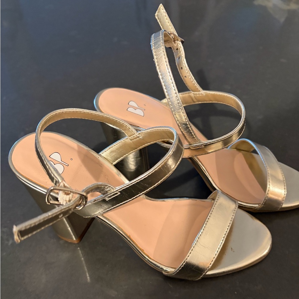 Elegant Gold Strappy Heels